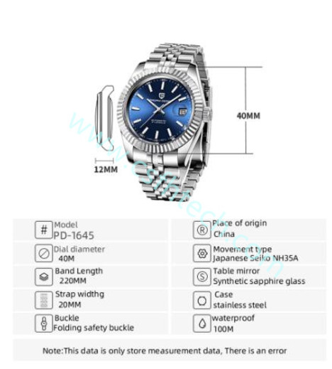 csfhtech PAGANI Design 2021 New Mens Watches Top Brand Luxury Watch Men Automatic Mechanical Watch Men Waterproof Clock Relogio Masculino
