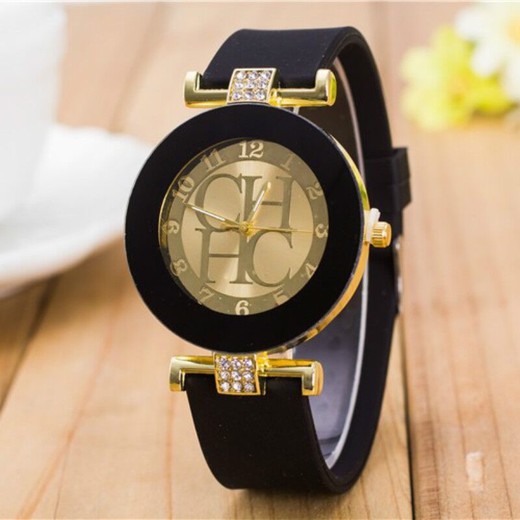 Csfhtech 2021 new top design fashion ladies watch Geneva casual leather ladies watch CH crystal silicone watch gift best choice