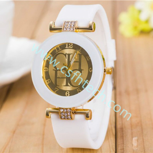 Csfhtech 2021 new top design fashion ladies watch Geneva casual leather ladies watch CH crystal silicone watch gift best choice