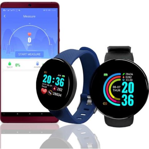 Csfhtech D18 Smart Watch Men Heart Rate/Blood Pressure/Blood Oxyge Monitor D13 Smart Bracelet Wristband Fitness Tracker Waterproof