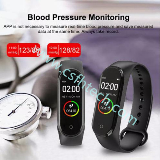Csfhtech M4 Smart Band Wristband Bracelet Bluetooth Heart Rate Blood Pressure Monitor Fitness Tracker Smart Watch