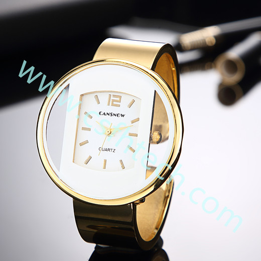 Csfhtech  Creativity Hollow Out Bracelet Watch Go with Ladies Quartz Watch Go with Gold Watch Go with Ladies