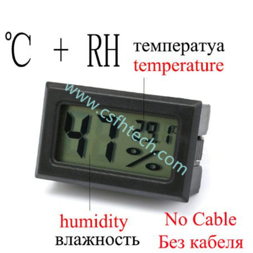 CsfhtechMini Digital Humidity Meter Thermometer Hygrometer Sensor Gauge LCD Temperature Refrigerator Aquarium Monitoring Display Indoor