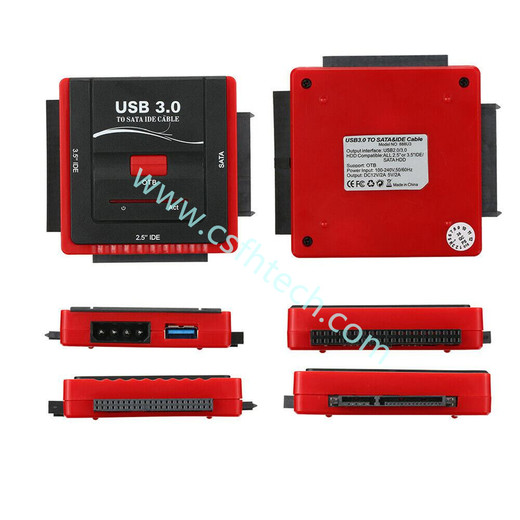 Csfhtech USB 3.0 To SATA/IDE Adapter Hard Drive adapter for Universal 2.5/3.5 HDD/SSD USB3.0 to IDE Hard Disk Adapter