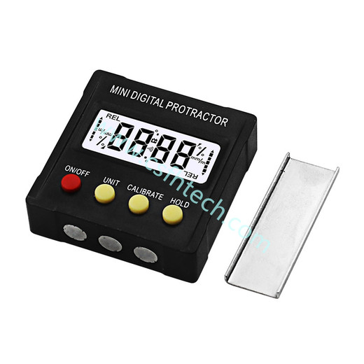 Csfhtech  360 Degree Mini Digital Protractor Inclinometer Electronic Level Box Magnetic Base Measuring Tools