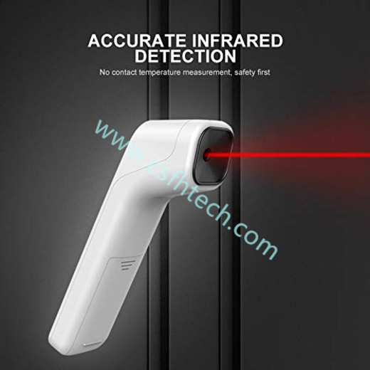 Csfhtech Infrared Forehead Digital Thermometer Gun IR Laser Non Contact Thermometer with 3 Color Backlight Display for Baby Adults Indoor