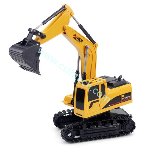 Csfhtech  6 Channel Remote Control Excavator Rechargeable Toy Construction Tractor With Light toys