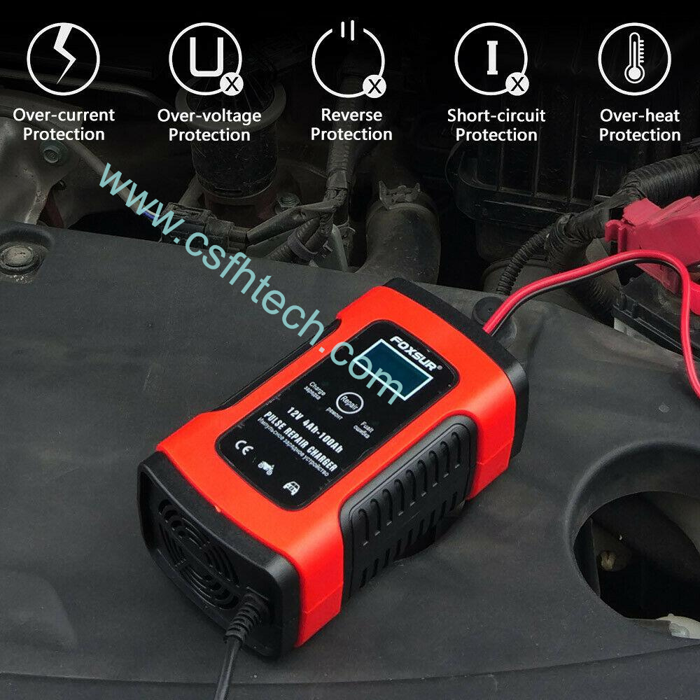 Csfhtech Car Battery Charger 12V 5A LCD Intelligent Automobile Motorcycle Pulse Repair Battery Charger Polarity protection (7).jpg