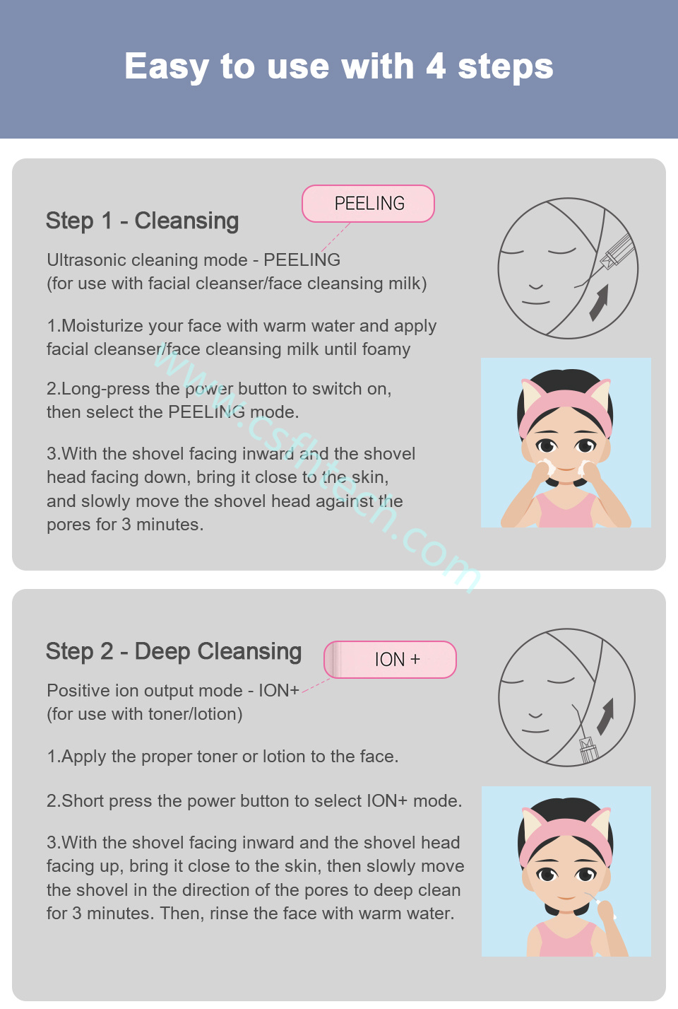 Csfhtech  InFace Ultrasonic Facial Skin Scrubber Cleaner Ion Acne Blackhead Remover Peeling Shovel Cleaner (8).jpg