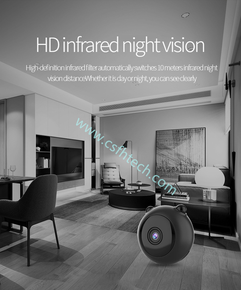 Csfhtech 1080P HD Wifi Mini Wireless Surveillance Camera IR Infrared Night Vision Motion Detection IP Camera Home Security Small Cam (6).jpg