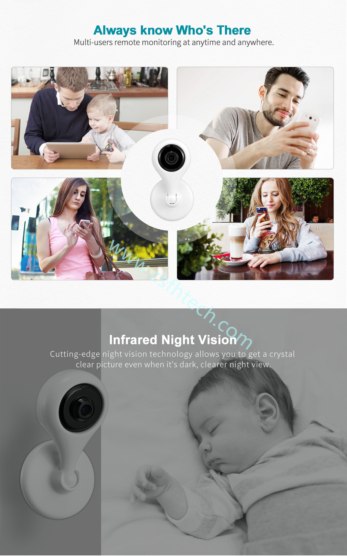 Csfhtech  Baby Monitor With Camera 1080P HD Wireless WiFi Night (3).jpg