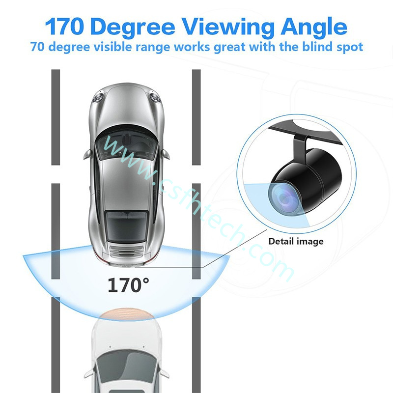 Csfhtech 170  degree Car Rear View Camera Night Vision 12V Backup Parking Reverse Vehicle Camera IP68 Waterproof 170 Wide Angle HD Color Image (6).jpg