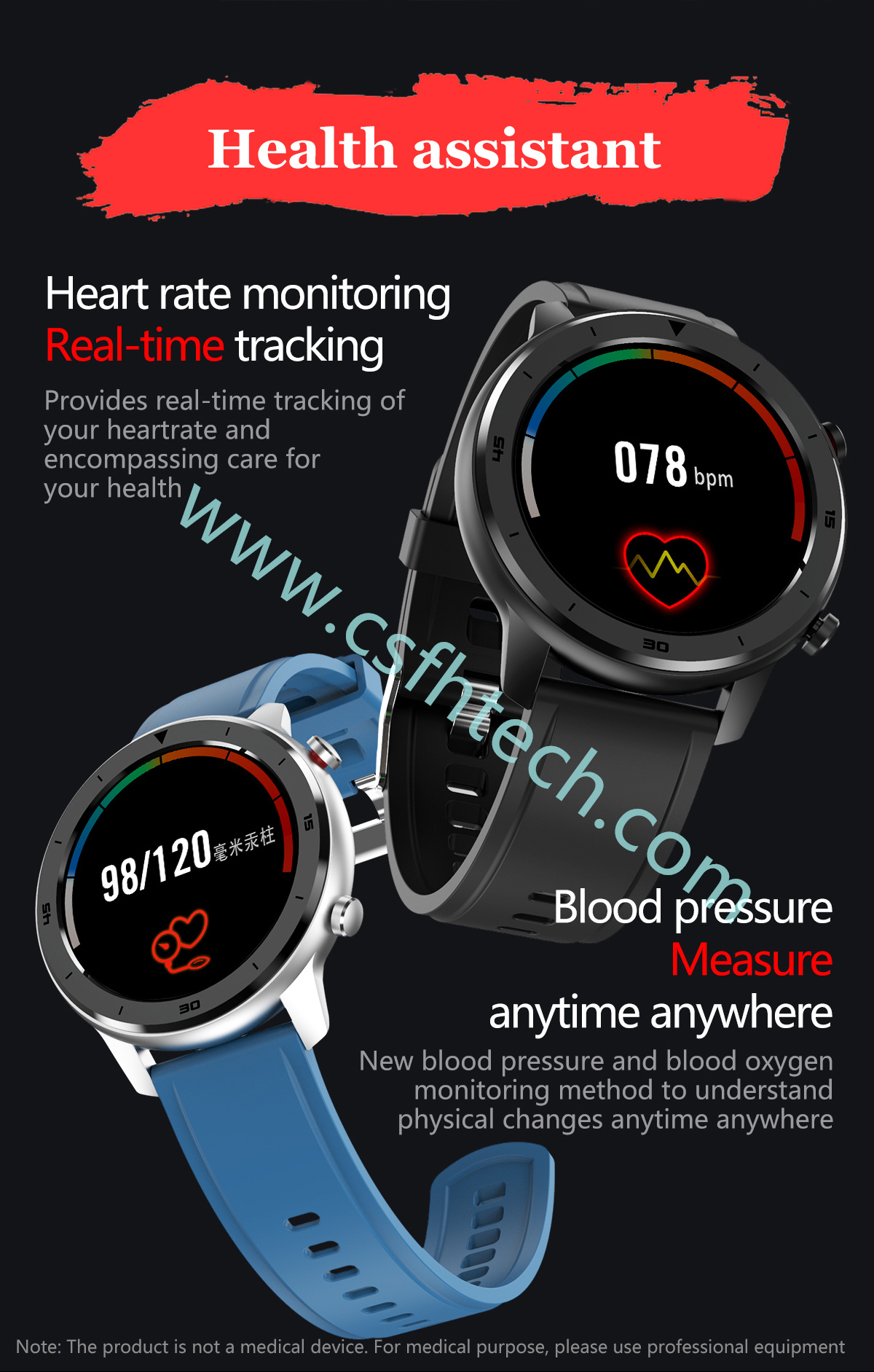 Csfhtech   DT78 Smart Watch Men Women Smartwatch Bracelet Fitness Activity Tracker Wearable Devices Waterproof For Xiaomi Huawei IOS (3).jpg