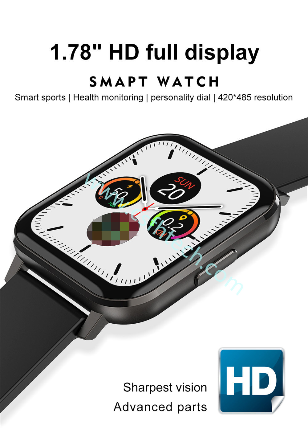 Csfhtech   Smart Watch Men IP68 Waterproof 1.78 inch Screen Blood Pressure Smartwatch Women ECG Heart Rate Monitor (1).jpg