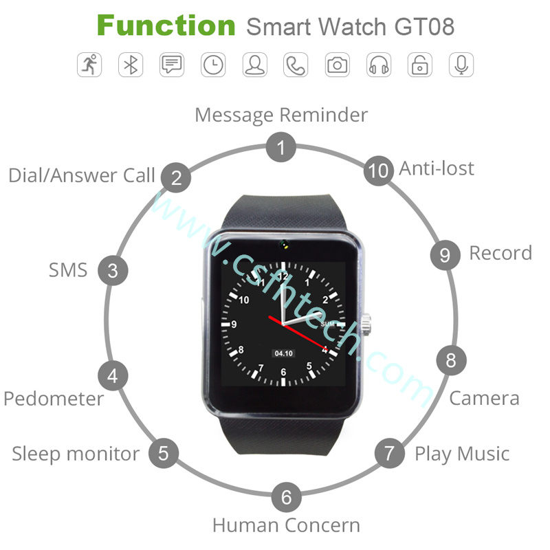 Csfhtech   Smart Watch GT08 Clock Sync Notifier Support Sim TF Card Bluetooth Connectivity Android Phone (5).jpg