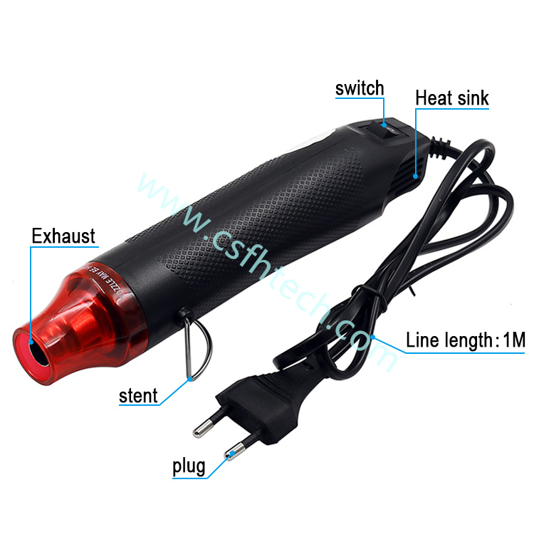 Csfhtech Best quality   220V DIY with hot air gun power tool hot air fast setting tool 300W temperature gun with seat shrink plastic DIY tool color (4).jpg